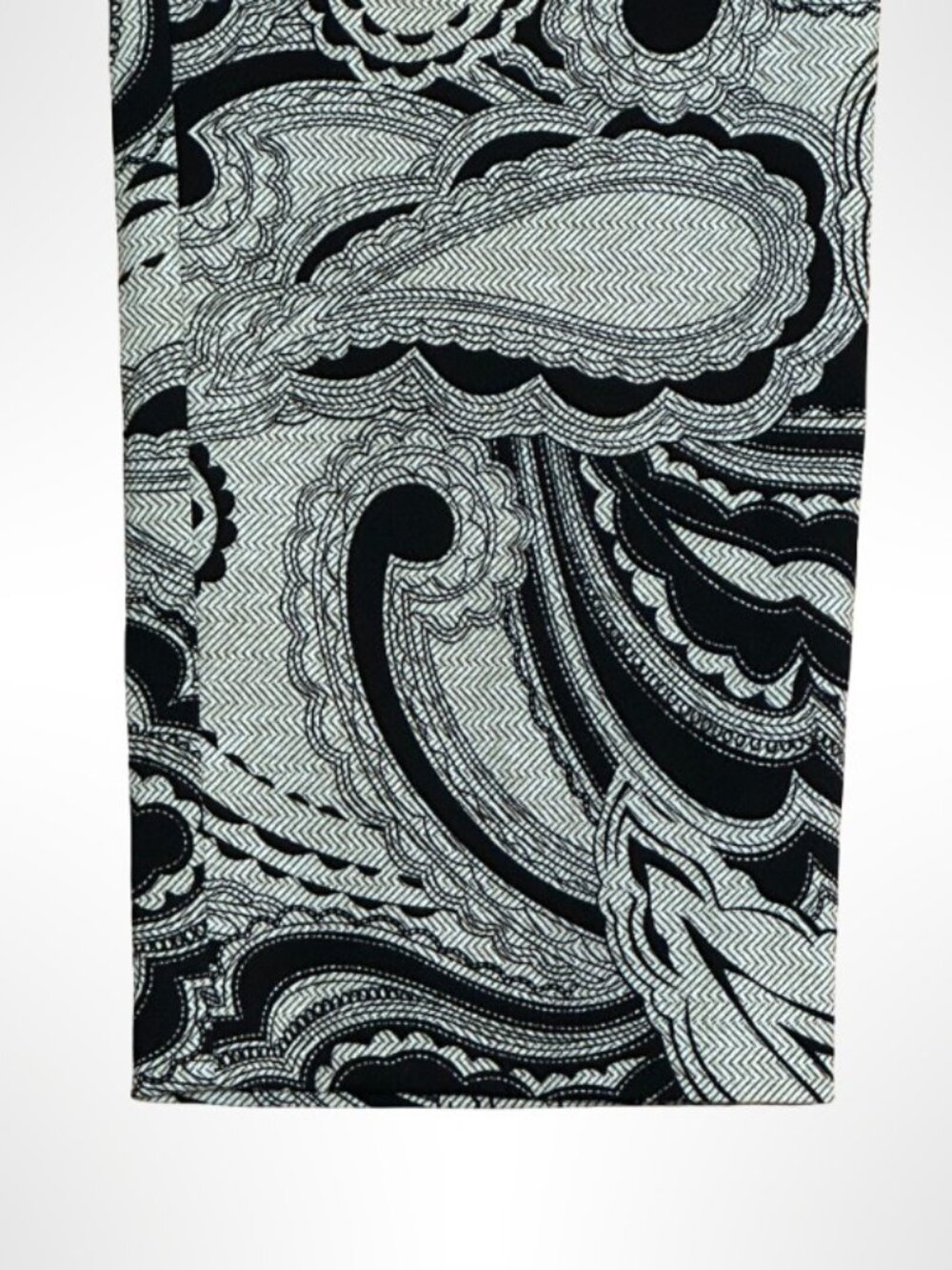 KRAZY LARRY Pull-On Ankle Pants Black White Paisley Print 4 NWOT - Picture 4 of 8
